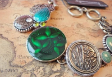 Korean Vintage textured Emerald Pendant Bracelet